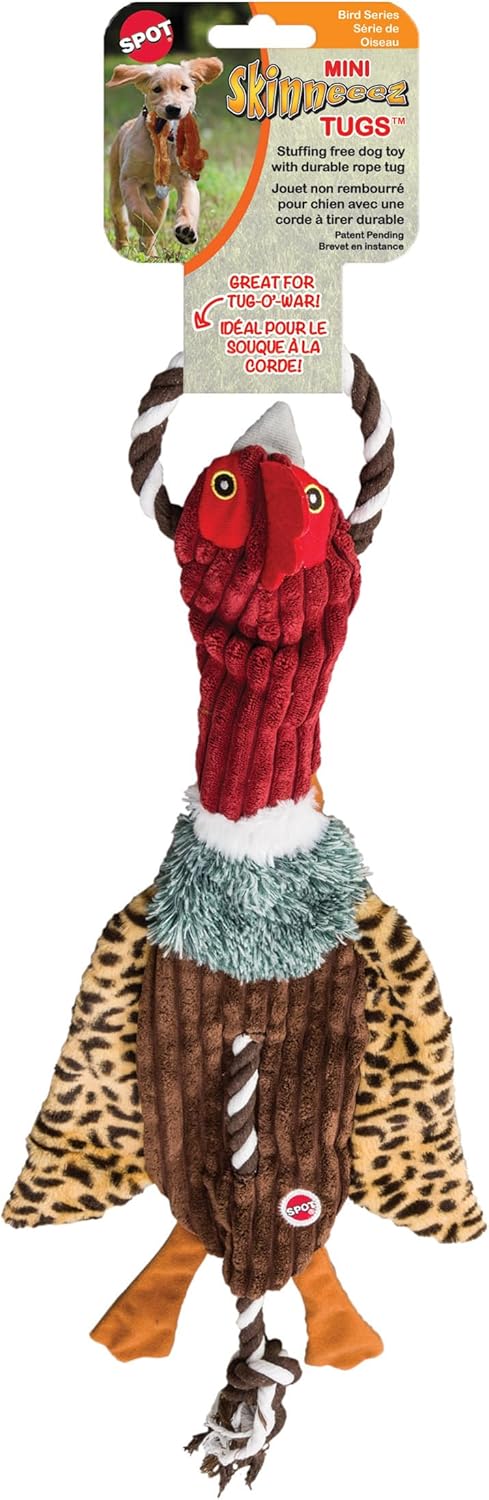 SPOT Ducks Mini Skinneeez Tugs Stuffingless Dog Toy, 14", 1 Piece/Style May Vary, Assorted