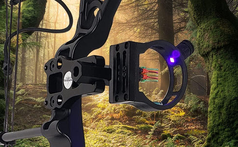 SAS Compound Bow Fiber Optic LED Sight Light, Universal Fit, 3/8-32 Thread