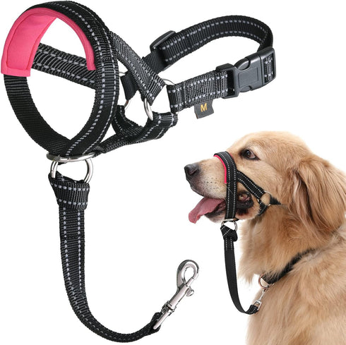BARKLESS No Pull Dog Head Collar, Soft Padding Halter, Sturdy Halters for Large Medium Small Dogs