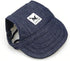 Leconpet Baseball Caps for Dogs with Neck Strap, Adjustable Comfortable Ear Holes for Small to Large Dogs (M, Blue