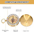 KFHENSOMR Brass Compass for Hiking Large Dial Pocket Compass with Keychain Loop Camping Survival Navigation Tool Ideal