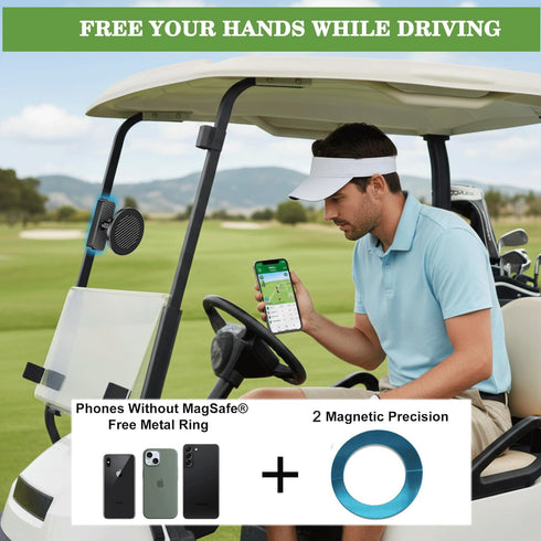Vintly 2-Pack N52 360 Magnetic Golf Cart Phone Holder Mount with Strong Magnets and Rotation, Phone Mount Fits All