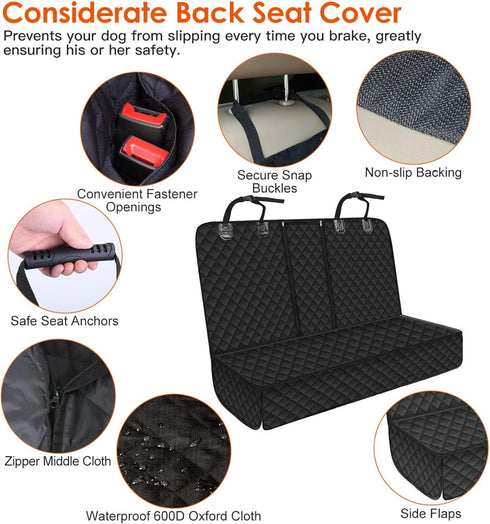 RNYXKDLF Hammock Dog Car Seat Cover, Back Seat Extender for Dogs,Dog for Car Backseat, Non Inflatable Dog seat Cover