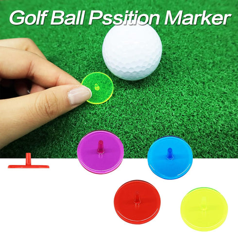 Golf Ball Markers Bulk, 50/100/150 Pcs, Multicolor Transparent Plastic 25mm Flat Round Golf Accessories