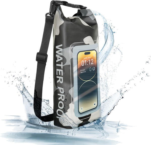 IP68 Waterproof Dry Bag 2L, Roll Top Pool Bag with Phone Pouch for Kayaking, Boating Accessories