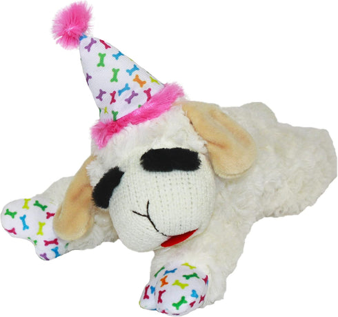Multipet Lamb Chop with Birthday Hat Dog Toy