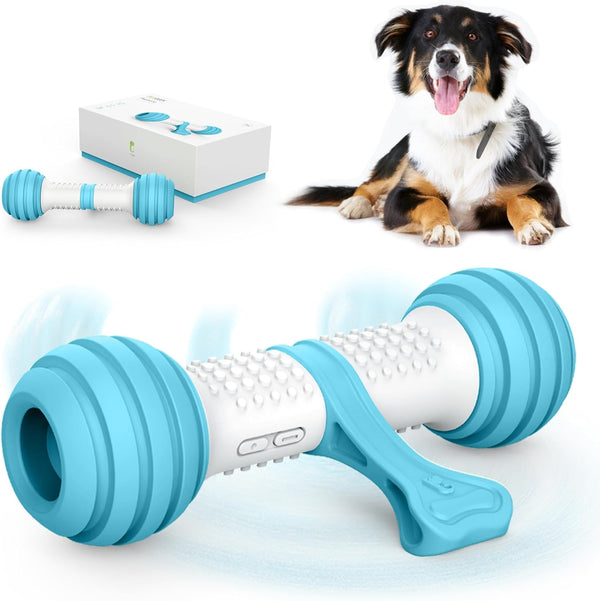 PETGEEK Interactive Dog Bone Toy, Automatic Chase Toy for Medium/Large Dogs, USB Rechargeable, Safe Material, Blue