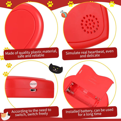 2 Pcs Heartbeat Puppy Toy, Heartbeat Simulator for Pet Anxiety Relief, Calming Toys for Dogs and Cats