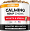 Hemp Calming Chews for Dogs - 60 Treats for Anxiety Relief and Stress, Health & Wellness Supplements