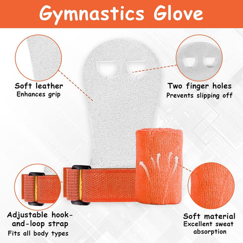 FDFuZhao 2 Pairs Gymnastics Hand Grips, Gymnastics Equipment for Kids