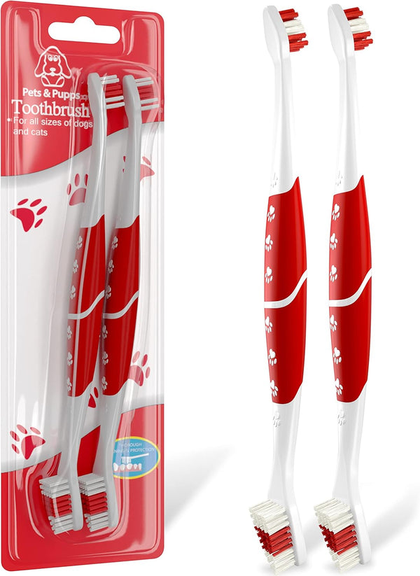 Pet Toothbrush for Dogs, Cats with Soft Bristles - Easy Teeth Cleaning