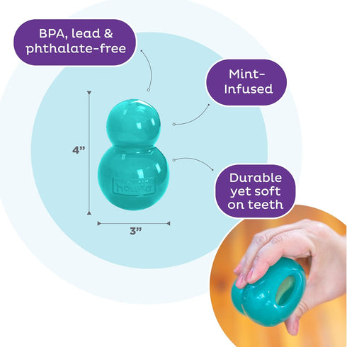 Outward Hound Double-Tuff Interactive Treat Stuffer Dog Chew Toy, Durable Medium Dog Toy, Blue