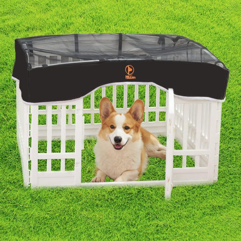 PJYuCien Dog Playpen Mesh Top Cover, Fits 36 Inch 4 Panels Plastic Exercise Pet Pen, Black