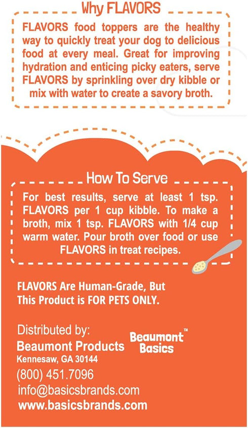 Flavors Food Topper for Dogs, Peanut Butter Recipe, 3.1-Ounce