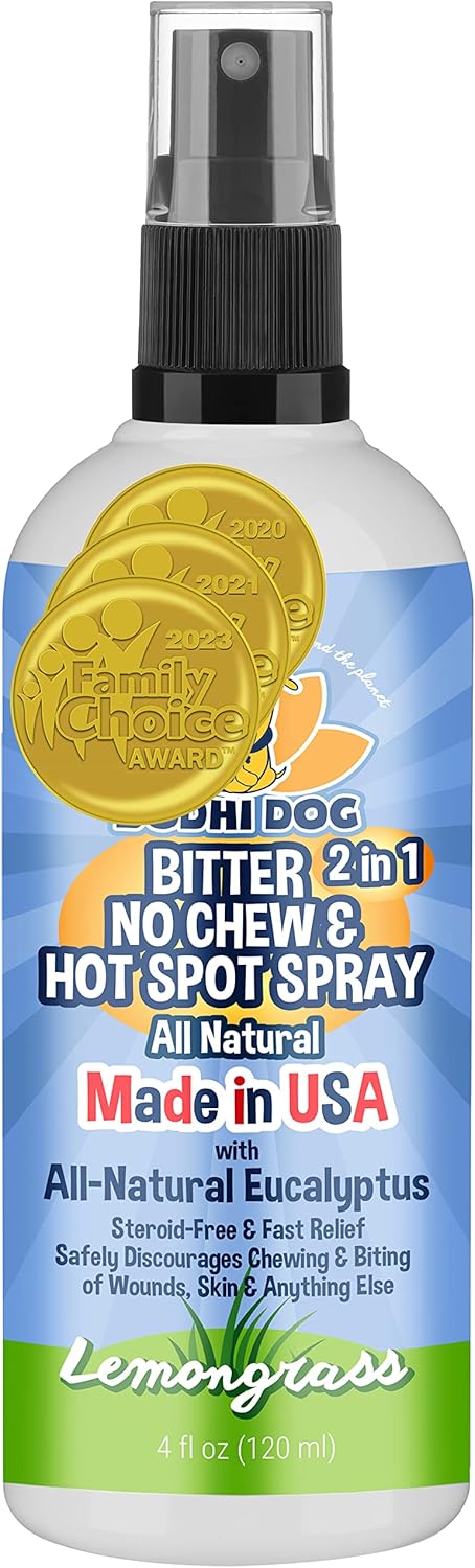 Bodhi Dog Bitter 2-in-1 No Chew & Hot Spot Spray, Natural Anti-Chew Remedy, Safe for Skin, 4 Fl Oz