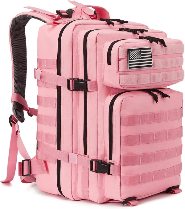 QT&QY 45L Military Tactical Backpack, Molle Army Assault Pack 3 Day Bug Out Hiking Rucksack