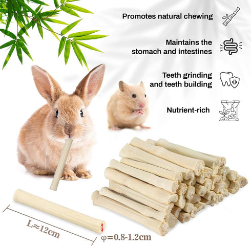 240g Chinchilla Sukh Sweet Bamboo Chew Sticks - Rabbit Chew Sticks & Bamboo Sticks for Rabbits, Natural Bunny Bamboo