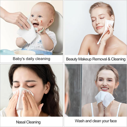 yueton 30 Pieces Disposable Compressed Cotton Washcloth Magic Portable Camping Wipes Towels with Tube Carrying Case