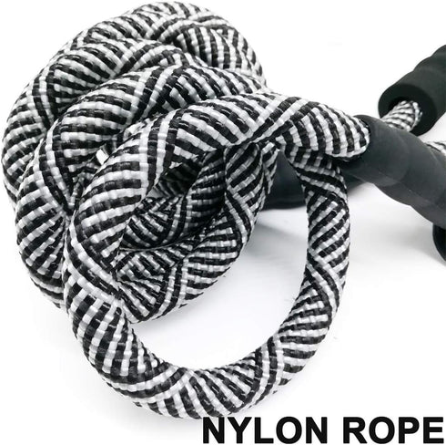 MayPaw Heavy Duty Rope Dog Leash, 12ft x 1/2" Black Nylon Pet Leash, Soft Padded Handle for Large Medium Dogs