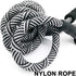 MayPaw Heavy Duty Rope Dog Leash, 12ft x 1/2" Black Nylon Pet Leash, Soft Padded Handle for Large Medium Dogs