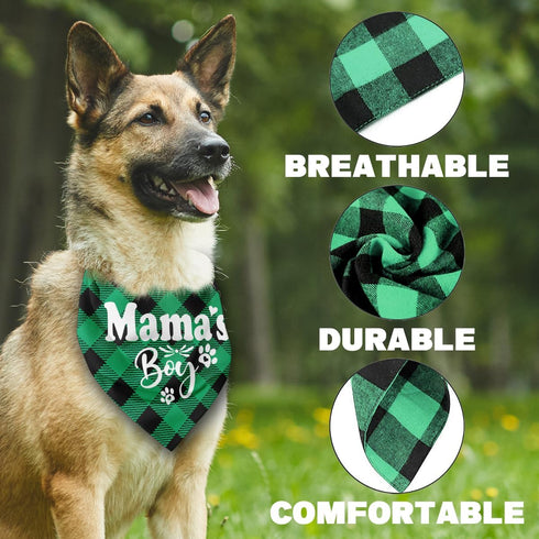 Mama’s Boy Dog Bandana - Dog Mom's Gift - Printed Pet Scarf for Dog Lovers - Small Medium Large Dogs (N3)