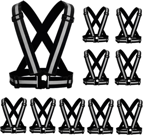 Reflective Strap Safety Vest Gear - Adjustable High Visible Running Gear for Men Women Night