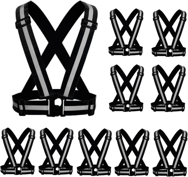 Reflective Strap Safety Vest Gear - Adjustable High Visible Running Gear for Men Women Night