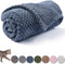Warm Soft Fuzzy Dog or Cat Blanket, Plush Fleece Throws for Puppy, Kitten, Medium, Large Dogs - Blue (M/32" x 40")
