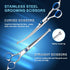 Set, 8-in-1 Professional Dog Grooming Scissors Stainless Steel Pet Grooming Kit with Hair Comb, Nail Clipper & Brush
