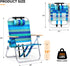 13" Backpack 3-Position VINGLI Aluminum Beach Chair Tall Beach Chairs for Adults, Portable with Adjustable Straps