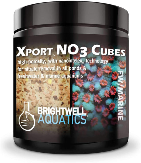 Brightwell Aquatics Xport-NO3 Cubes, ½” Sulfur Doped Activated Denitrification Media, 250-ML (XPCubeN250)