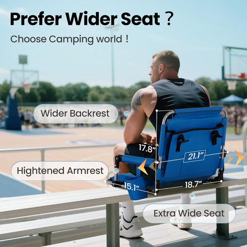 HIGH POINT SPORTS Foldable Stadium Seat Portable Folding Stadium Chairs Padded Bleacher Seat Cushion Bleacher Chair