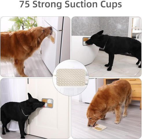 2PCS MateeyLife Large Lick Mat for Dogs with Suction Cups, Slow Feeder Bowls, Cat Lick Mat for Anxiety Relief, Dog Toys