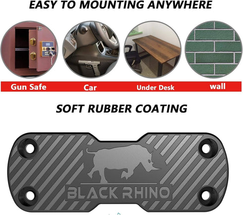 Gun Magnet for Vehicle - Tactical Car Holster & Mount for Rifle, Handgun, Shotgun, Pistol up to 49lbs, Home, Desk,