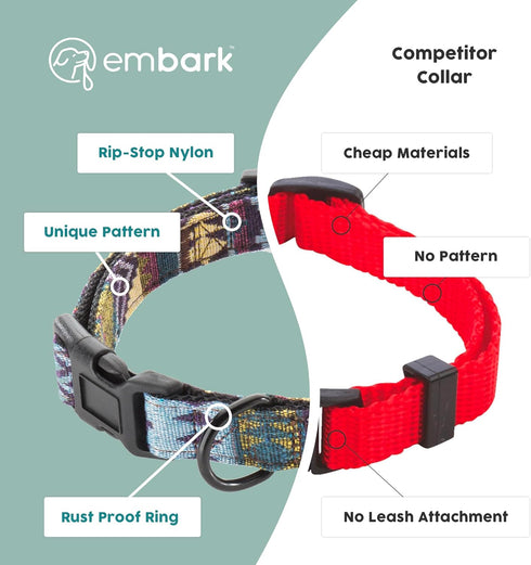 Embark Adventure Dog Collar – Stylish & Durable Nylon Collars for Small Dogs, Adjustable with Strong Buckles