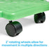 hand2mind Green Indoor Scooter Board with Handles, Gym Scooters for Kids, PE Equipment for Elementary School