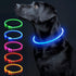LED Dog Collar Light Up, USB Rechargeable TPU Glow Safety Basic Collars for Large Medium Small Dogs (Blue)