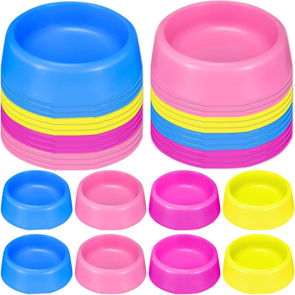 24 Pcs Puppy Dogs Birthday Party Supplies, Reusable Pet Plastic Bowls for Dog Cat Birthday, Blue, Rose, Red, Yellow,
