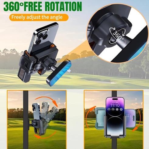 Byfowin N52 Yamaha,360 Magnetic Golf Cart Phone Holder: Magnet Golf Cart Phone Mount Compatible with EZGO Club Car