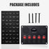 FXC 5 Gang Rocker Switch Panel with Dual USB Slot, Cigarette Lighter, Voltmeter for Marine Boat Car RV 12-24V