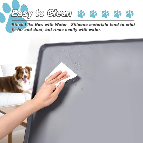 TIMOHCR 27" 27" 6 Pee Pad Tray Holder for Dog,Silicone Dog Puppy Pad Holder, x No Spill Raised Lip High Edge,Portable