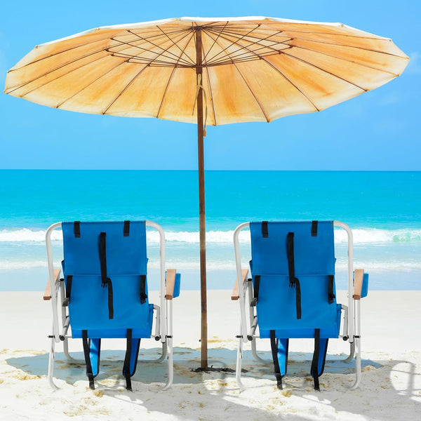 Folding Lounge Chair,Portable High Beach Chair,Patio Lightweight Camping Chair, Outdoor Garden Park