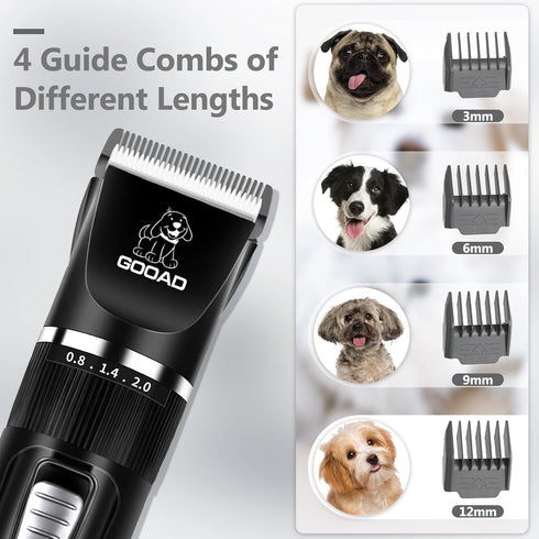 '-4 1Low Trimmer Trimmer Dog Clippers Grooming Kit Hair Clipper in Noise -Rechargeable-Cordless Quiet Paw Nail Grinder