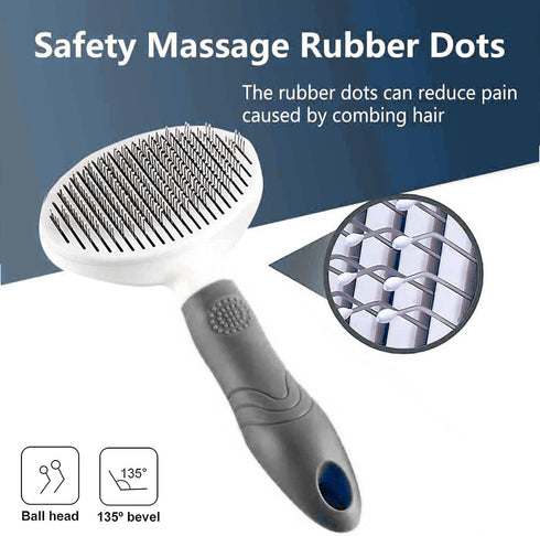 Cat Grooming Brush - Self Cleaning Slicker Brush for Dogs, Cats, Gently Removes Loose Undercoat, Mats, Tangled Hair