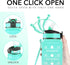 Hyeta 32 oz Water Bottle with Times to Drink and Straw, Motivational Leakproof Sports Bottle