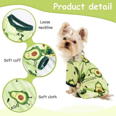 Dog Clothes for Small Dogs, Cute Pajamas for Tiny Chihuahua Yorkie, Spring Summer Outfit Pjs Jumpsuit