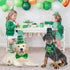 Vehomy 4pcs St Patrick's Day Dog Costumes, Buffalo Plaid Dog Hat, Collar, and Bandana, Irish Holiday Pet Outfit