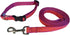 Preston Orange Raspberry Coral Dog Collar and Leash Set with Coral Design Ribbon on Pink Nylon Webbing (Small)