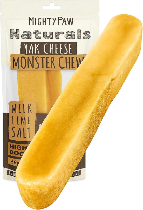 Mighty Paw Yak Cheese Chews for Dogs - All-Natural Long Lasting Pet Treats, Odorless, Great for Oral Health (Monster, 1