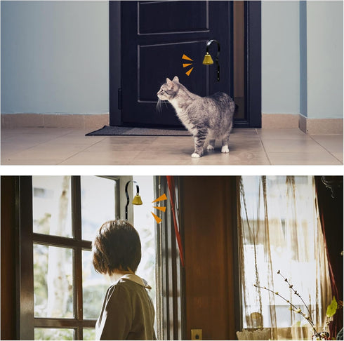Flylin 2Pcs Housebreaking/Housetraining Metal Dog Doorbell, Shopkeepers Doggy Training Bell Wall Mounted for Home